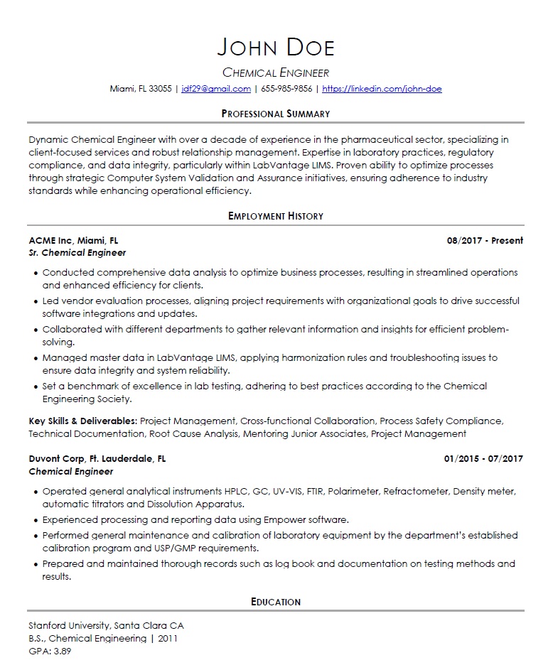 ATS-approved resume template preview