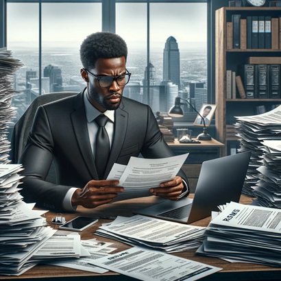 recruiter looking at resumes