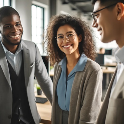 Workers communicating