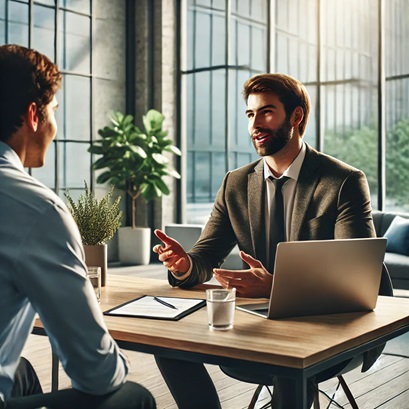 Career coach supporting a student