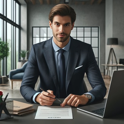 Recruiter reviewing candidate resumes