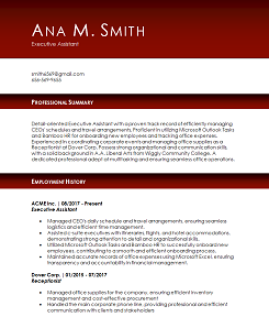 red headers resume template